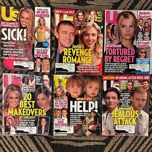 Lot of 6 US Weekly Magazines 2007 Celebrity Britney Jessica Lindsay Justin